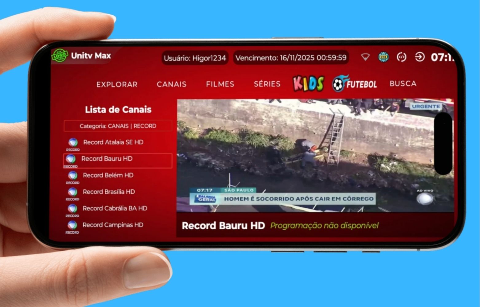 UNITV COM TESTE AUTOMÁTICO